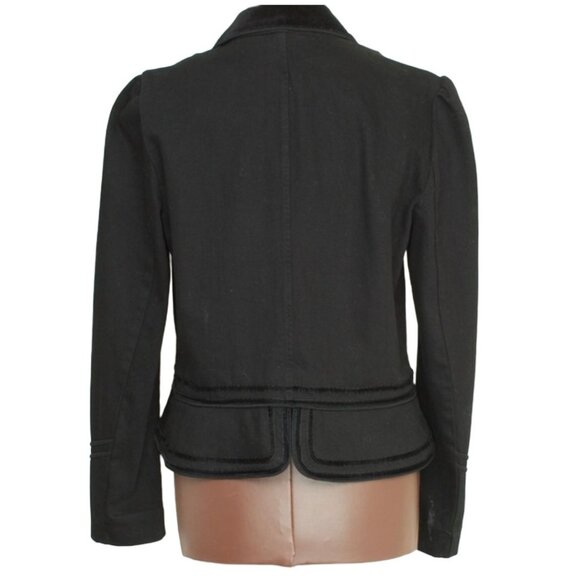 Lauren Jeans Fitted Denim Blazer M Ralph Lauren Black Victorian Jacket VTG - Picture 5 of 15